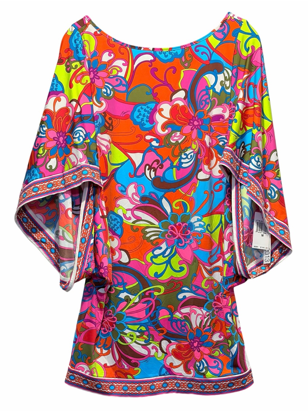 TRINA TURK new Fiji Floral Cape-Sleeve Tunic Dress - Picture 6 of 16